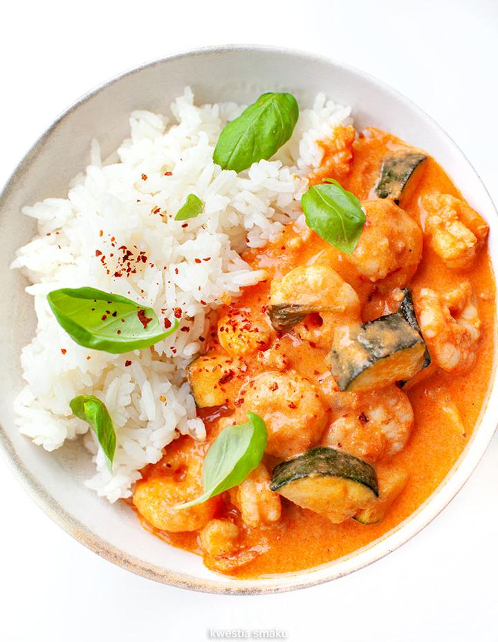 Krewetki w mleku kokosowym